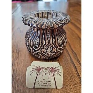 Ponga vase Hand Crafted New Zealand Folk Art Tree Mamaku Fern Vase 2.5in Tall